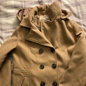 Tan peacoat